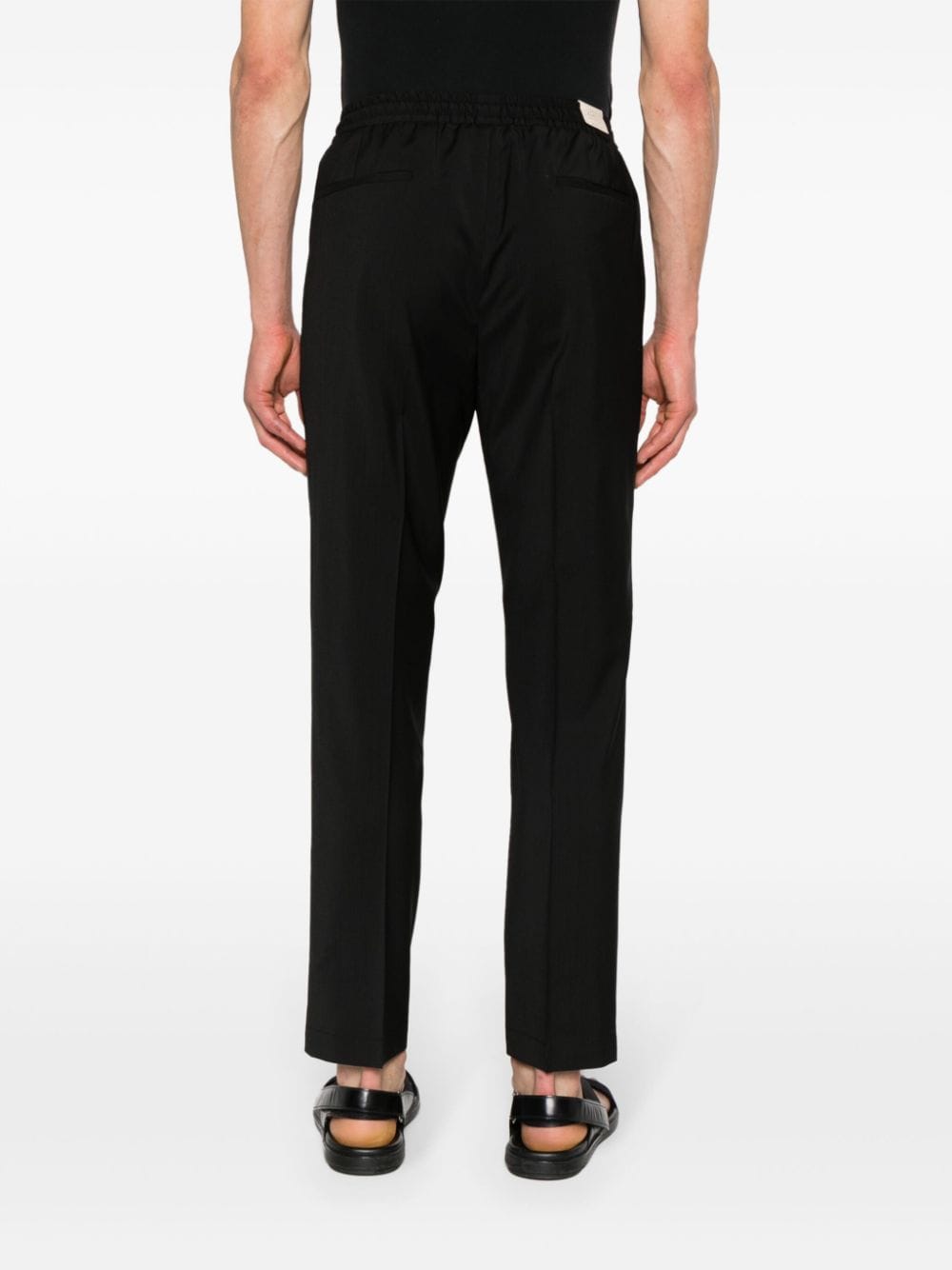 Black Wimbledon tapered leg trousers men